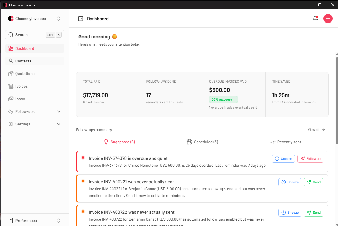 Chasemyinvoices Desktop